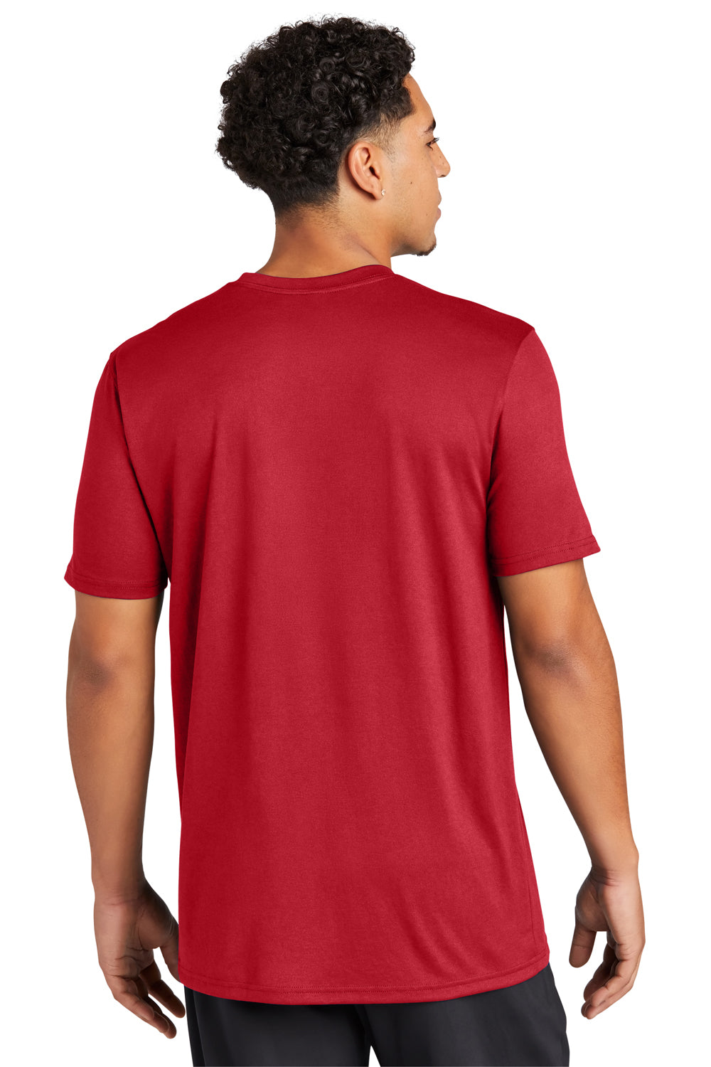 Sport-Tek ST760 Mens Echo Moisture Wicking Short Sleeve Crewneck T-Shirt True Red  Model Back