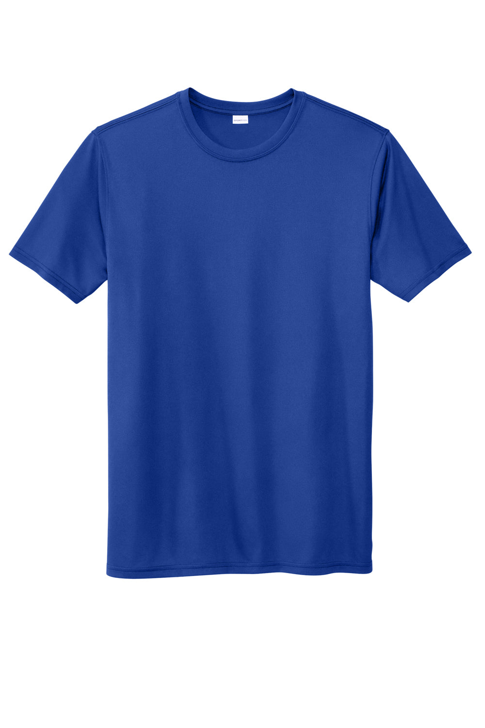 Sport-Tek ST760 Mens Echo Moisture Wicking Short Sleeve Crewneck T-Shirt True Royal Blue Flat Front