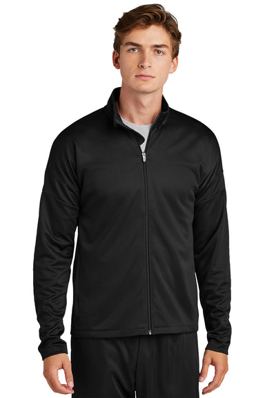 Sport-Tek ST800 Mens Travel Full Zip Jacket Black Model Front