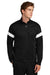 Sport-Tek ST800 Mens Travel Full Zip Jacket Black/White Model Front