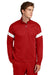 Sport-Tek ST800 Mens Travel Full Zip Jacket Deep Red/White Model Front