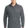 Sport-Tek Mens Sport-Wick Moisture Wicking 1/4 Zip Sweatshirt - Heather Charcoal Grey