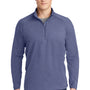 Sport-Tek Mens Sport-Wick Moisture Wicking 1/4 Zip Sweatshirt - Heather True Navy Blue