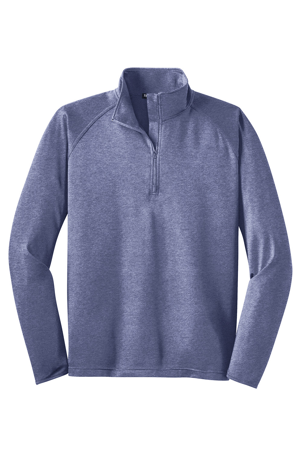 Sport-Tek ST850/TST850 Mens Sport-Wick Moisture Wicking 1/4 Zip Sweatshirt Heather True Navy Blue Flat Front