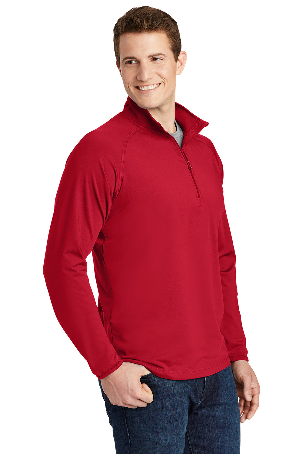 Sport-Tek ST850/TST850 Mens Sport-Wick Moisture Wicking 1/4 Zip Sweatshirt True Red Model 3q