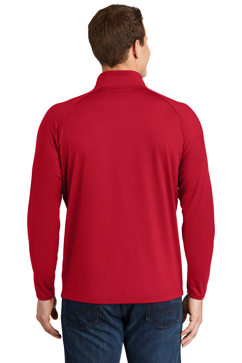 Sport-Tek ST850/TST850 Mens Sport-Wick Moisture Wicking 1/4 Zip Sweatshirt True Red Model Back