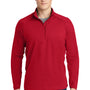 Sport-Tek Mens Sport-Wick Moisture Wicking 1/4 Zip Sweatshirt - True Red