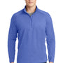 Sport-Tek Mens Sport-Wick Moisture Wicking 1/4 Zip Sweatshirt - Heather True Royal Blue