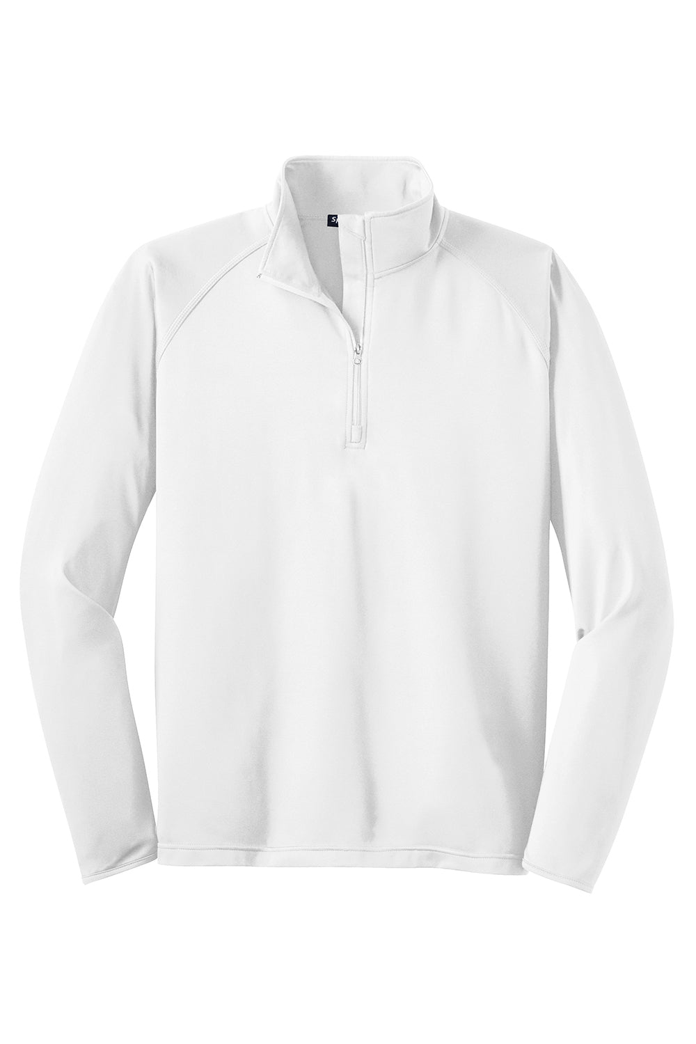 Sport-Tek ST850/TST850 Mens Sport-Wick Moisture Wicking 1/4 Zip Sweatshirt White Flat Front