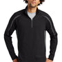 Sport-Tek Mens Sport-Wick Moisture Wicking 1/4 Zip Sweatshirt - Black/Charcoal Grey