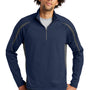 Sport-Tek Mens Sport-Wick Moisture Wicking 1/4 Zip Sweatshirt - True Navy Blue/Charcoal Grey