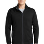 Sport-Tek Mens Sport-Wick Moisture Wicking Full Zip Jacket - Black/Charcoal Grey