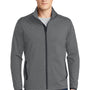 Sport-Tek Mens Sport-Wick Moisture Wicking Full Zip Jacket - Heather Charcoal Grey/Charcoal Grey