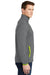 Sport-Tek ST853 Mens Sport-Wick Moisture Wicking Full Zip Jacket Heather Charcoal Grey/Charge Green Model Side