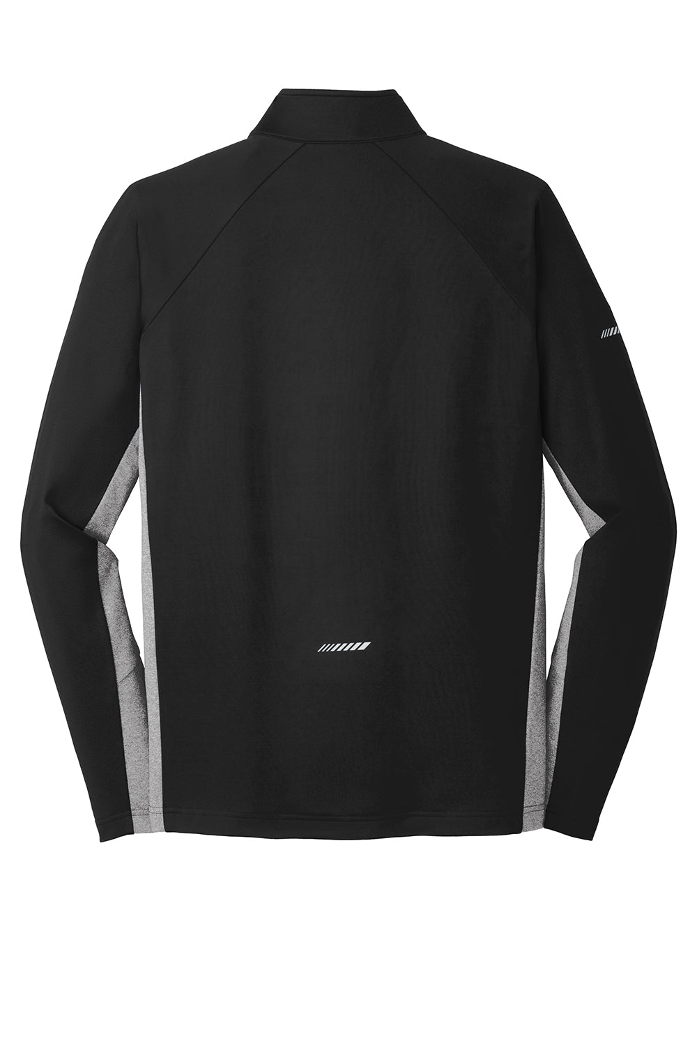 Sport-Tek ST854 Mens Sport-Wick Moisture Wicking 1/4 Zip Sweatshirt Black/Heather Charcoal Grey Flat Back