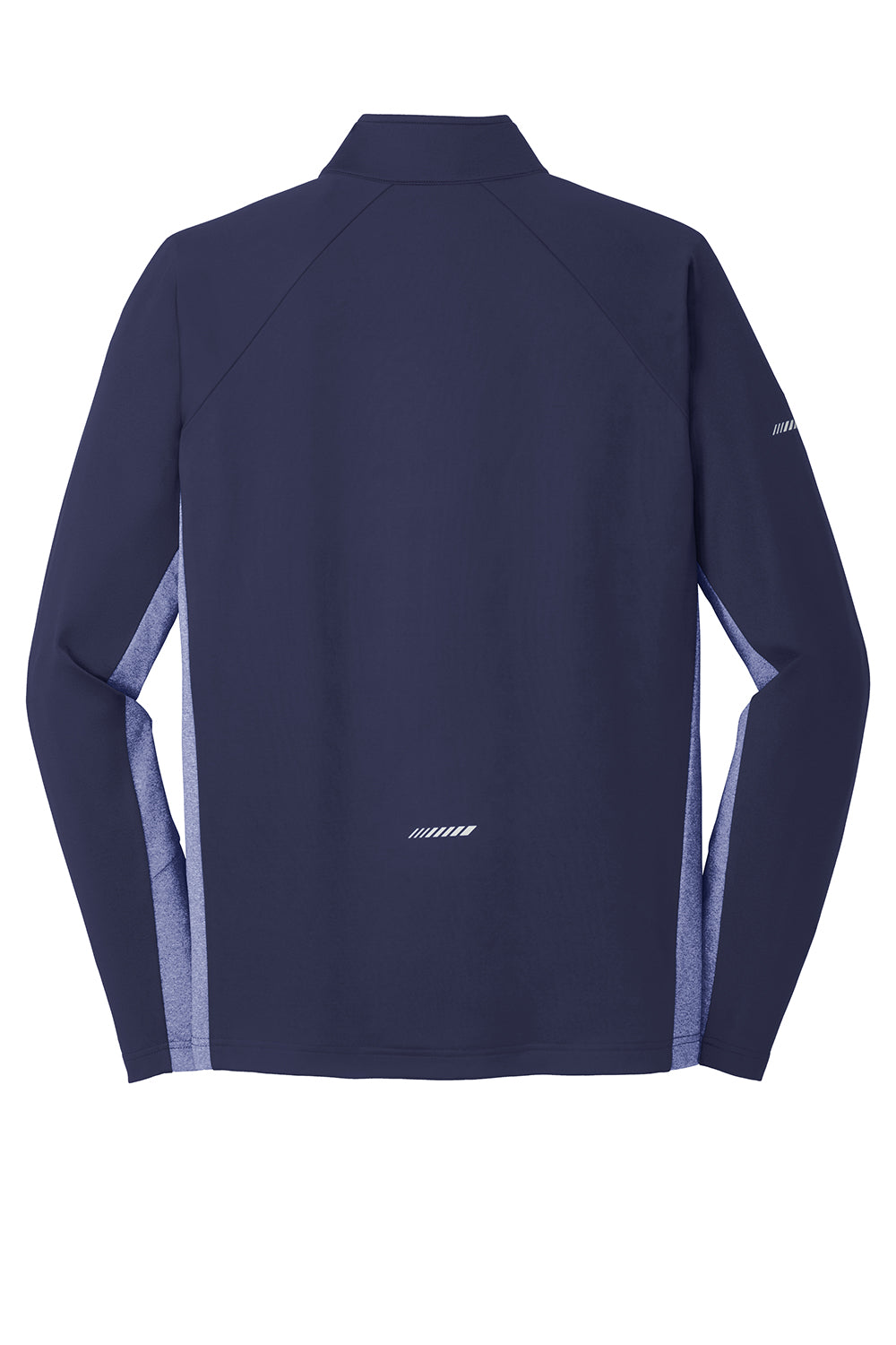 Sport-Tek ST854 Mens Sport-Wick Moisture Wicking 1/4 Zip Sweatshirt True Navy Blue/Heather True Navy Blue Flat Back