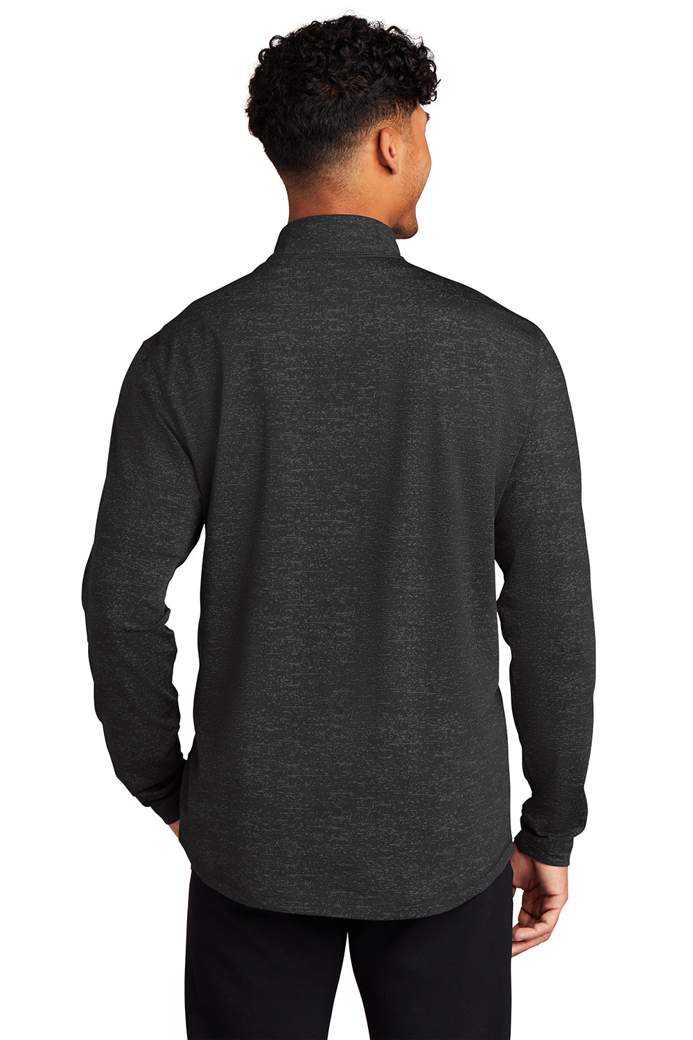 Sport-Tek ST855 Mens Sport-Wick Moisture Wicking 1/4 Zip Sweatshirt Black Model Back