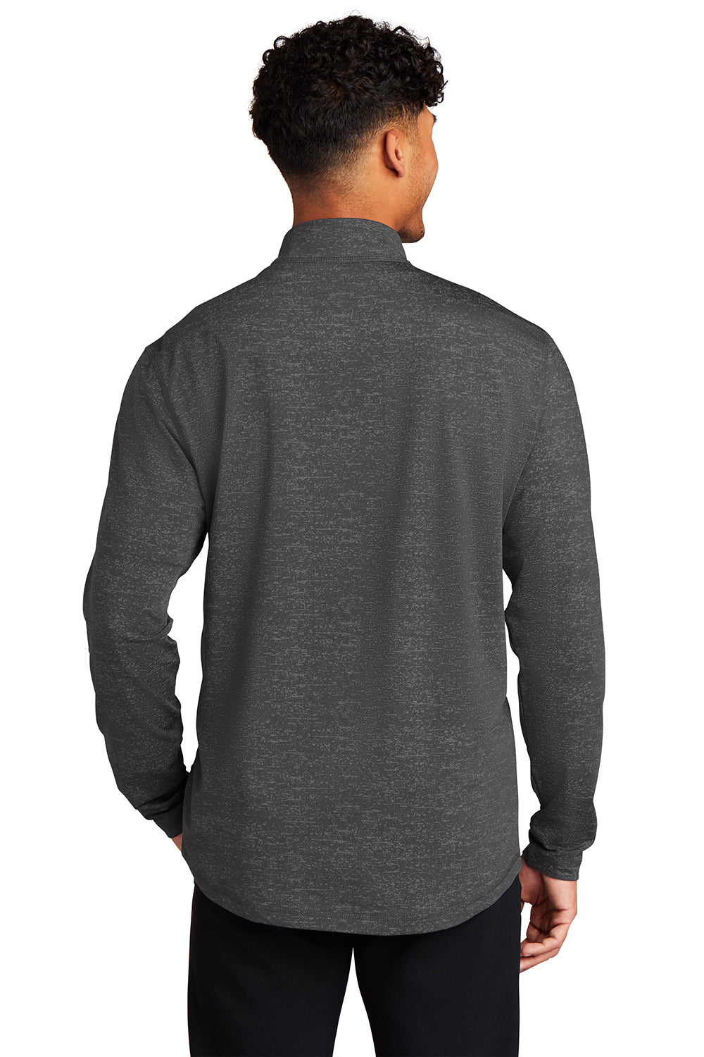 Sport-Tek ST855 Mens Sport-Wick Moisture Wicking 1/4 Zip Sweatshirt Charcoal Grey Model Back