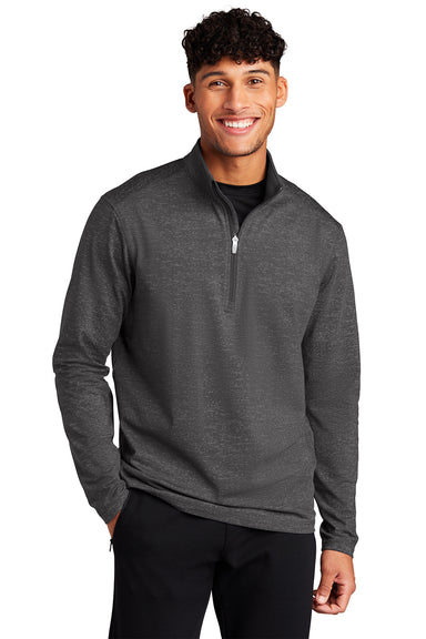 Sport-Tek ST855 Mens Sport-Wick Moisture Wicking 1/4 Zip Sweatshirt Charcoal Grey Model Front