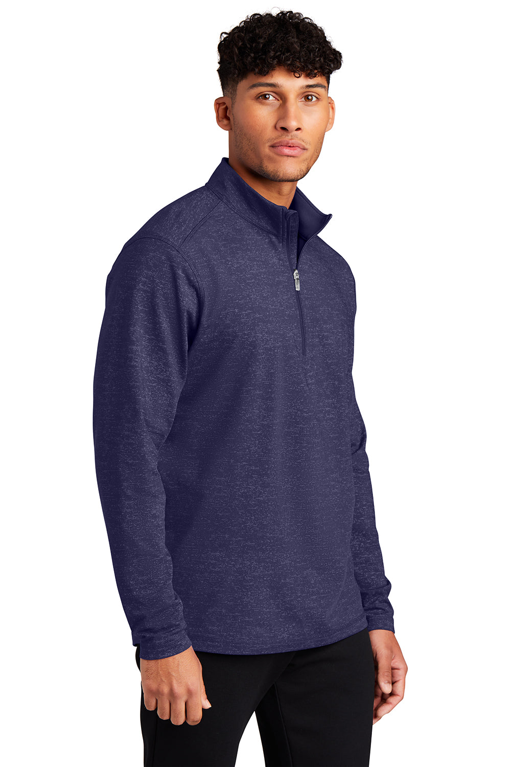 Sport-Tek ST855 Mens Sport-Wick Moisture Wicking 1/4 Zip Sweatshirt True Navy Blue Model 3q