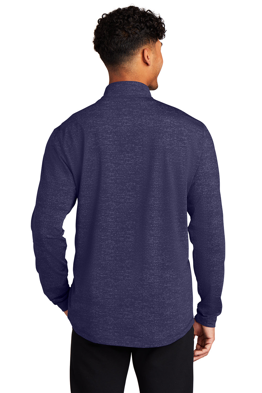 Sport-Tek ST855 Mens Sport-Wick Moisture Wicking 1/4 Zip Sweatshirt True Navy Blue Model Back