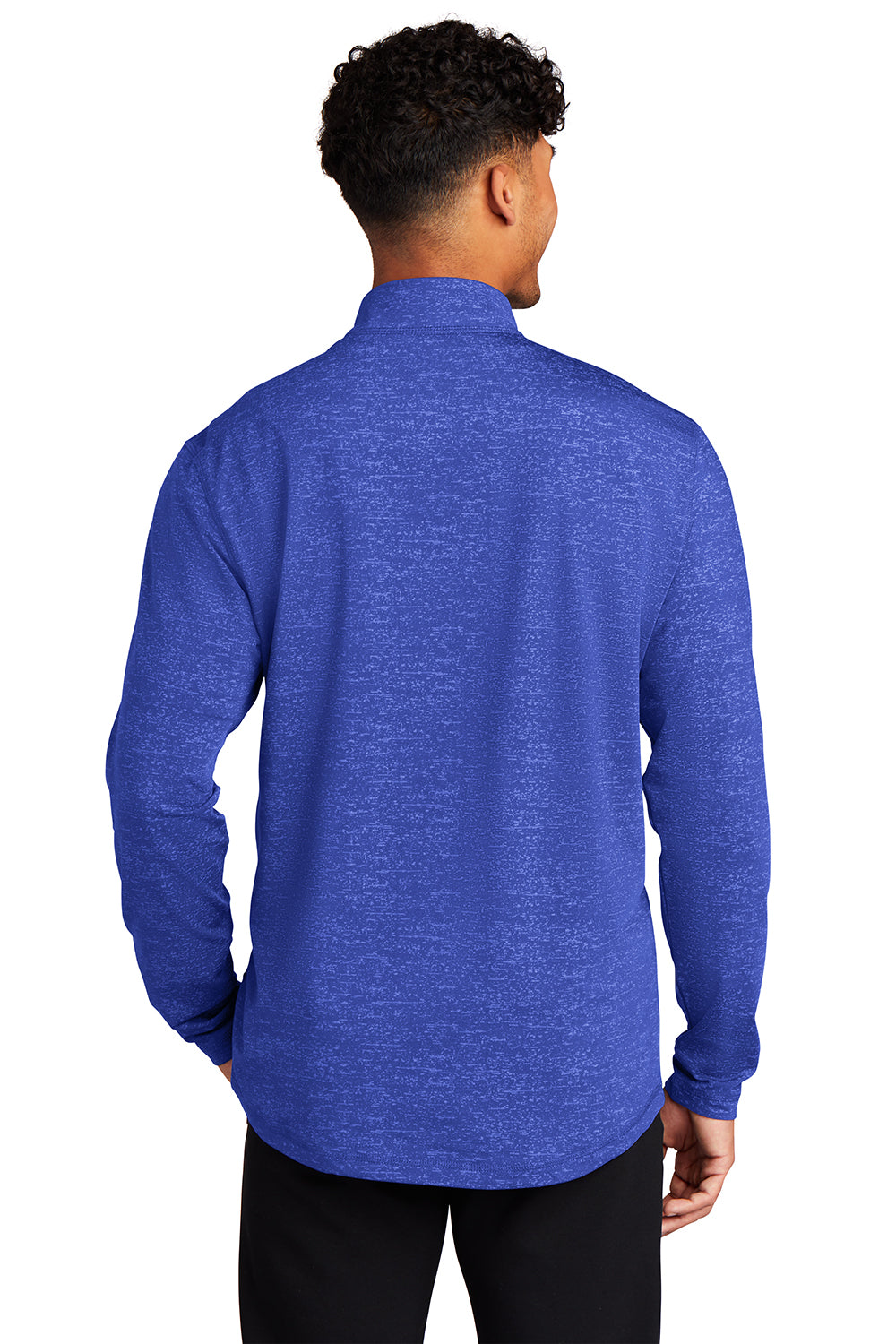 Sport-Tek ST855 Mens Sport-Wick Moisture Wicking 1/4 Zip Sweatshirt True Royal Blue Model Back