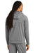 Sport-Tek ST856 Mens Sport-Wick Stretch 1/4 Zip Hooded Sweatshirt Hoodie Heather Charcoal Grey Model Back