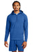 Sport-Tek ST856 Mens Sport-Wick Stretch 1/4 Zip Hooded Sweatshirt Hoodie True Royal Blue Model Front