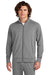 Sport-Tek ST857 Mens Sport-Wick Stretch Full Zip Cadet Jacket Heather Charcoal Grey Model Front