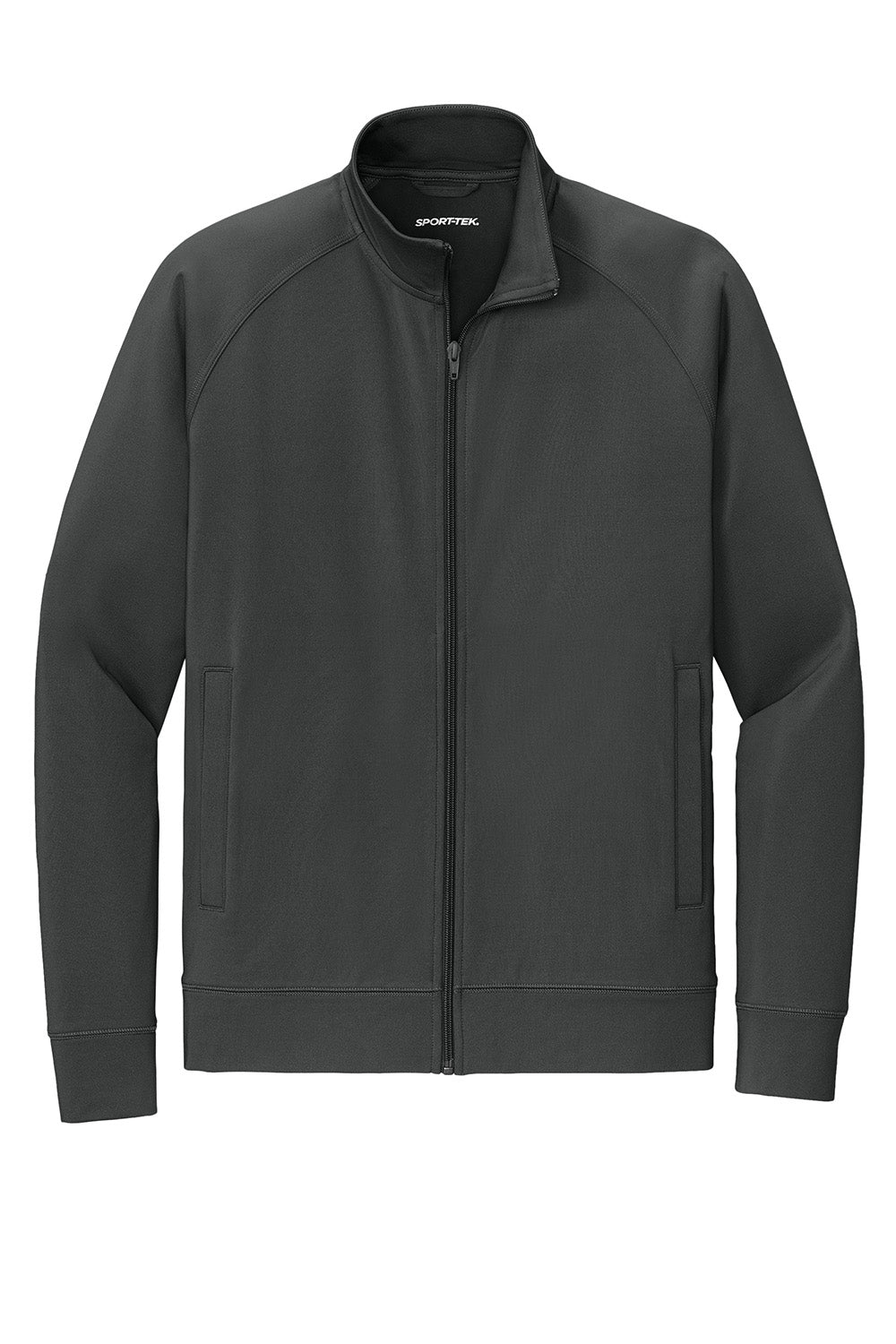 Sport-Tek ST857 Mens Sport-Wick Stretch Full Zip Cadet Jacket Charcoal Grey Flat Front