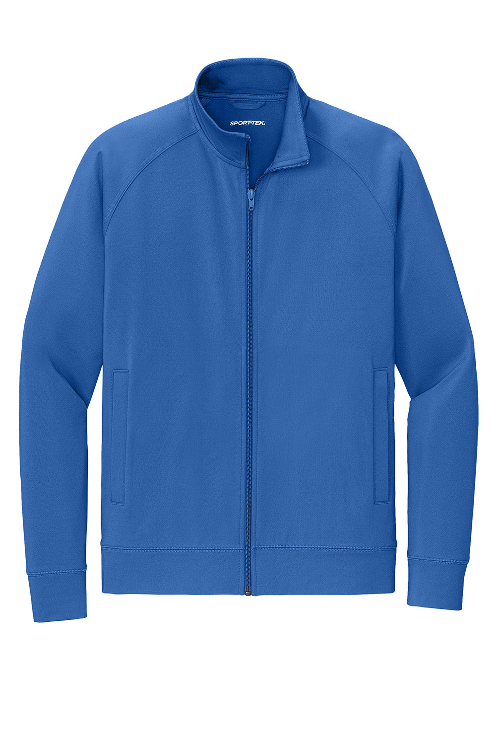 Sport-Tek ST857 Mens Sport-Wick Stretch Full Zip Cadet Jacket True Royal Blue Flat Front