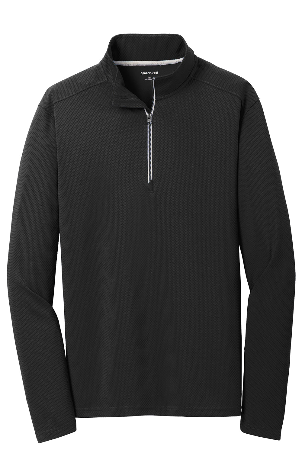 Sport-Tek ST860 Mens Sport-Wick Moisture Wicking 1/4 Zip Sweatshirt Black Flat Front