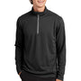 Sport-Tek Mens Sport-Wick Moisture Wicking 1/4 Zip Sweatshirt - Black