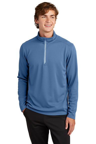 Sport-Tek ST860 Mens Sport-Wick Moisture Wicking 1/4 Zip Sweatshirt Dawn Blue Model Front