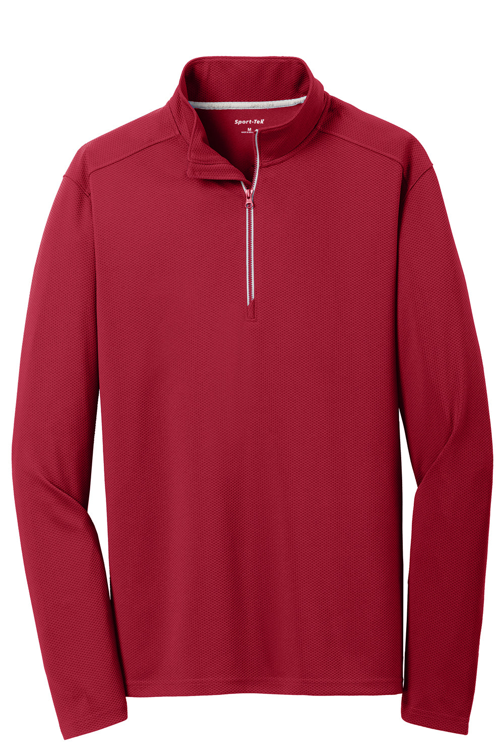 Sport-Tek ST860 Mens Sport-Wick Moisture Wicking 1/4 Zip Sweatshirt Deep Red Flat Front