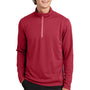 Sport-Tek Mens Sport-Wick Moisture Wicking 1/4 Zip Sweatshirt - Deep Red