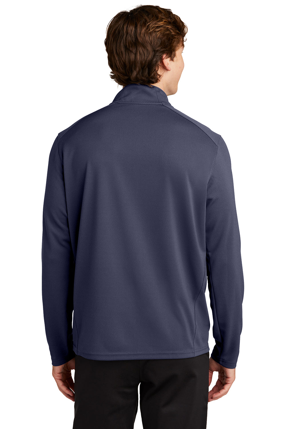 Sport-Tek ST860 Mens Sport-Wick Moisture Wicking 1/4 Zip Sweatshirt True Navy Blue Model Back