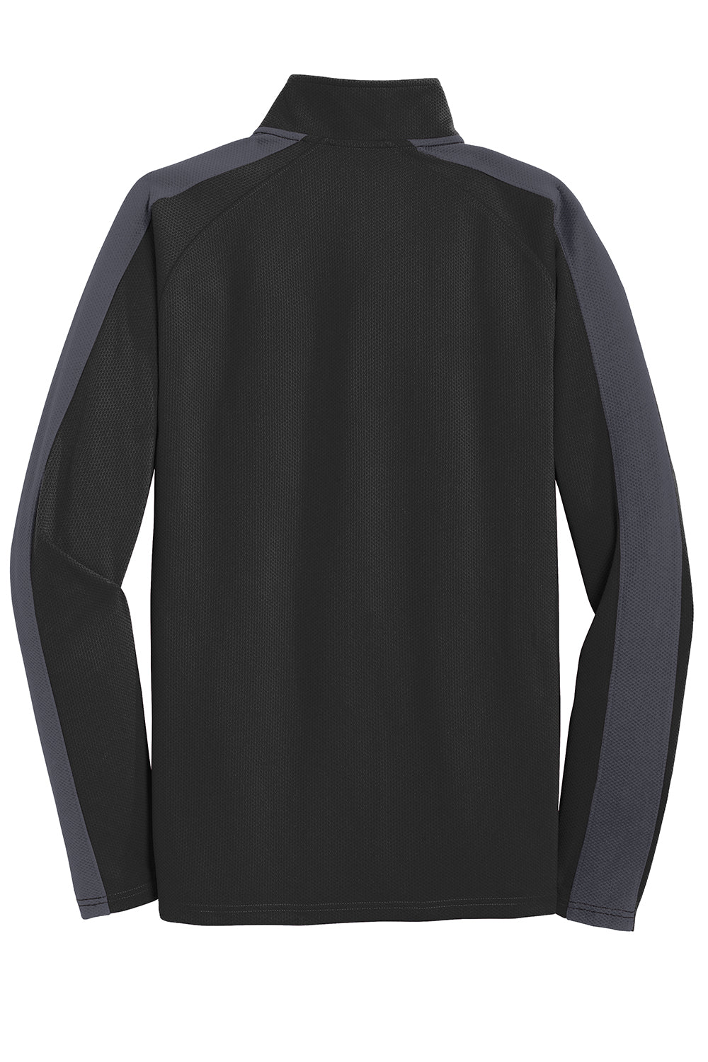 Sport-Tek ST861 Mens Sport-Wick Moisture Wicking 1/4 Zip Sweatshirt Black/Iron Grey Flat Back