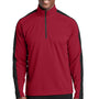 Sport-Tek Mens Sport-Wick Moisture Wicking 1/4 Zip Sweatshirt - Deep Red/Black