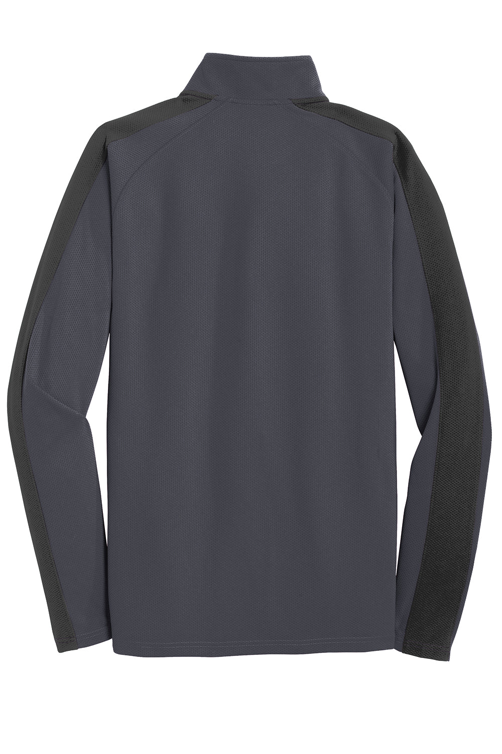 Sport-Tek ST861 Mens Sport-Wick Moisture Wicking 1/4 Zip Sweatshirt Iron Grey/Black Flat Back