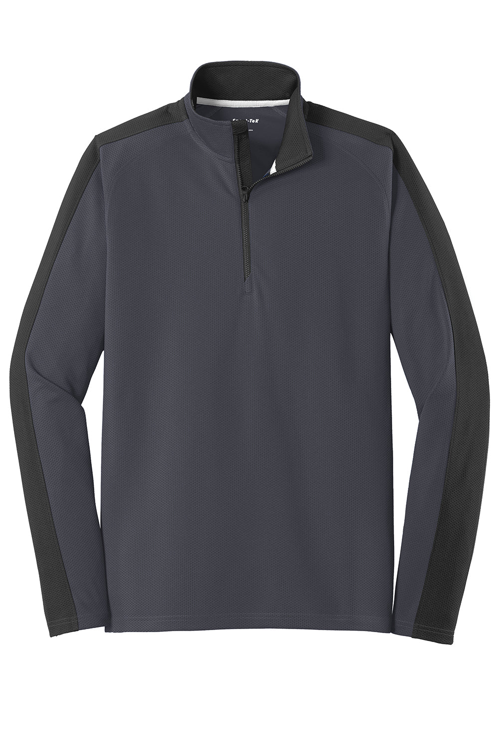 Sport-Tek ST861 Mens Sport-Wick Moisture Wicking 1/4 Zip Sweatshirt Iron Grey/Black Flat Front