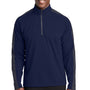 Sport-Tek Mens Sport-Wick Moisture Wicking 1/4 Zip Sweatshirt - True Navy Blue/Iron Grey