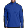 Sport-Tek Mens Sport-Wick Moisture Wicking 1/4 Zip Sweatshirt - True Royal Blue/Black