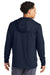 Sport-Tek ST870 Mens Circuit Full Zip Hooded Sweatshirt Hoodie True Navy Blue Model Back