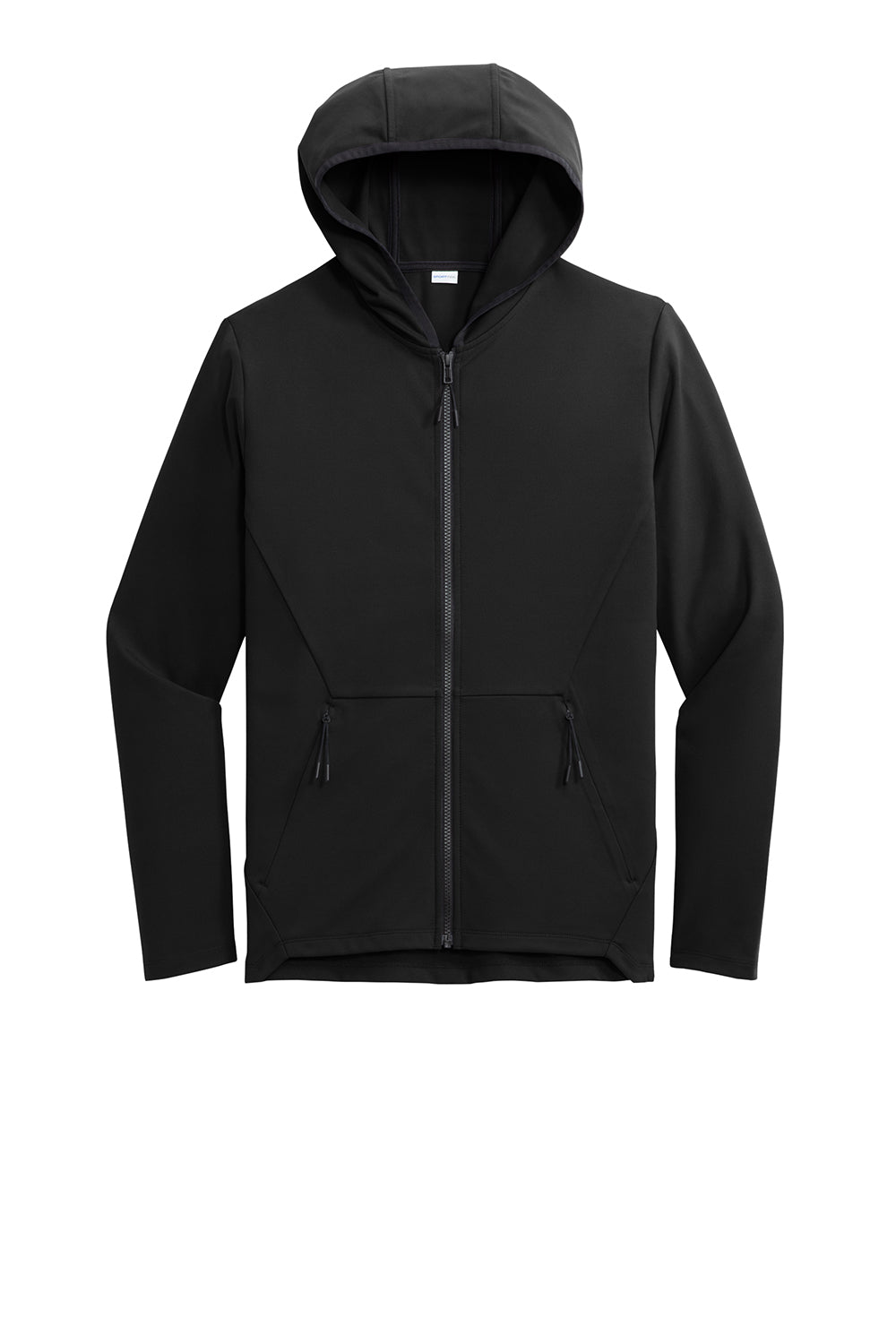 Sport-Tek ST870 Mens Circuit Full Zip Hooded Sweatshirt Hoodie Deep Black Flat Front