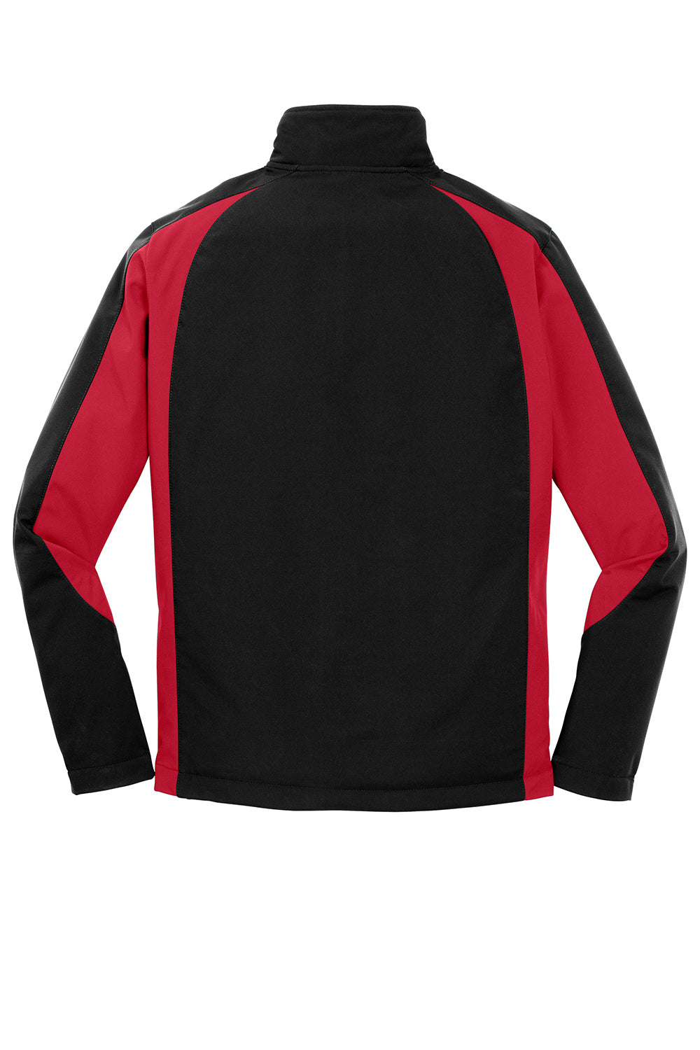 Sport-Tek ST970 Mens Water Resistant Full Zip Jacket Black/True Red Flat Back