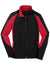 Sport-Tek ST970 Mens Water Resistant Full Zip Jacket Black/True Red Flat Front