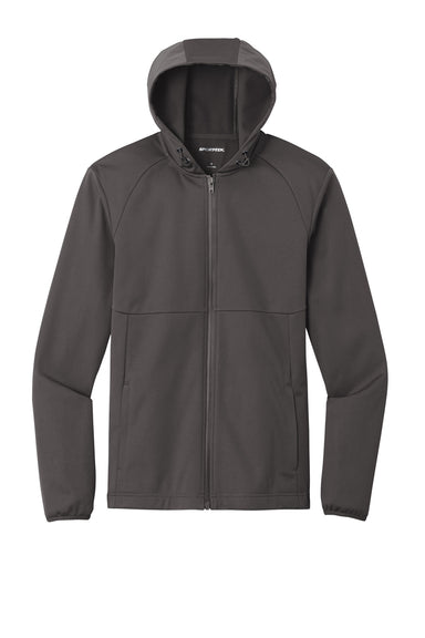 Sport-Tek ST980 Wind & Water Resistant Full Zip Hooded Soft Shell Jacket Graphite Grey Flat Front