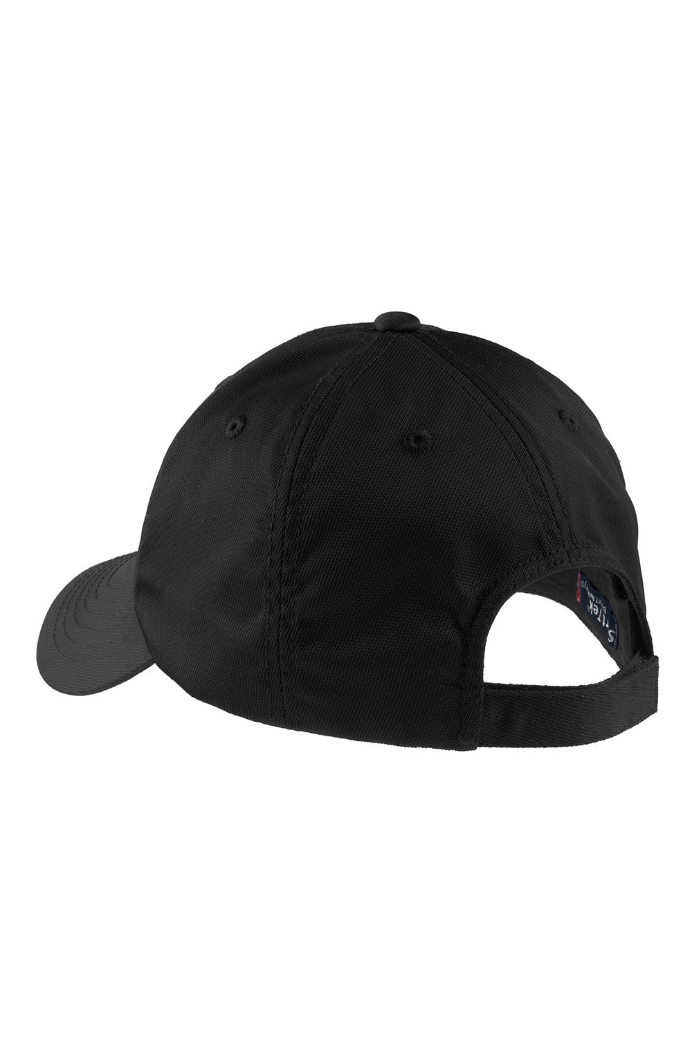 Sport-Tek YSTC10 Dry Zone Moisture Wicking Adjustable Hat Black Flat Back