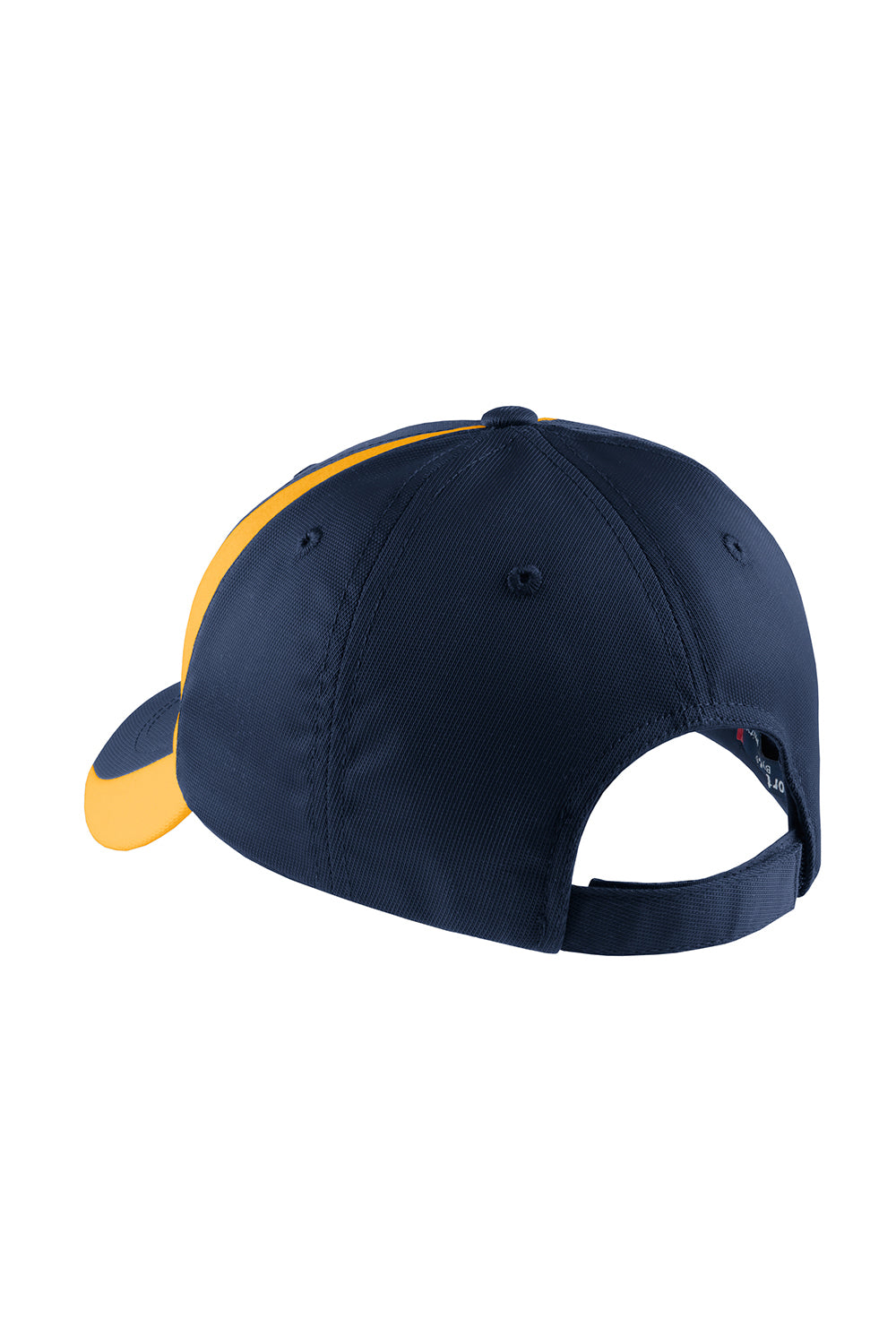 Sport-Tek STC11 Dry Zone Moisture Wicking Adjustable Hat True Navy Blue/Gold Flat Back